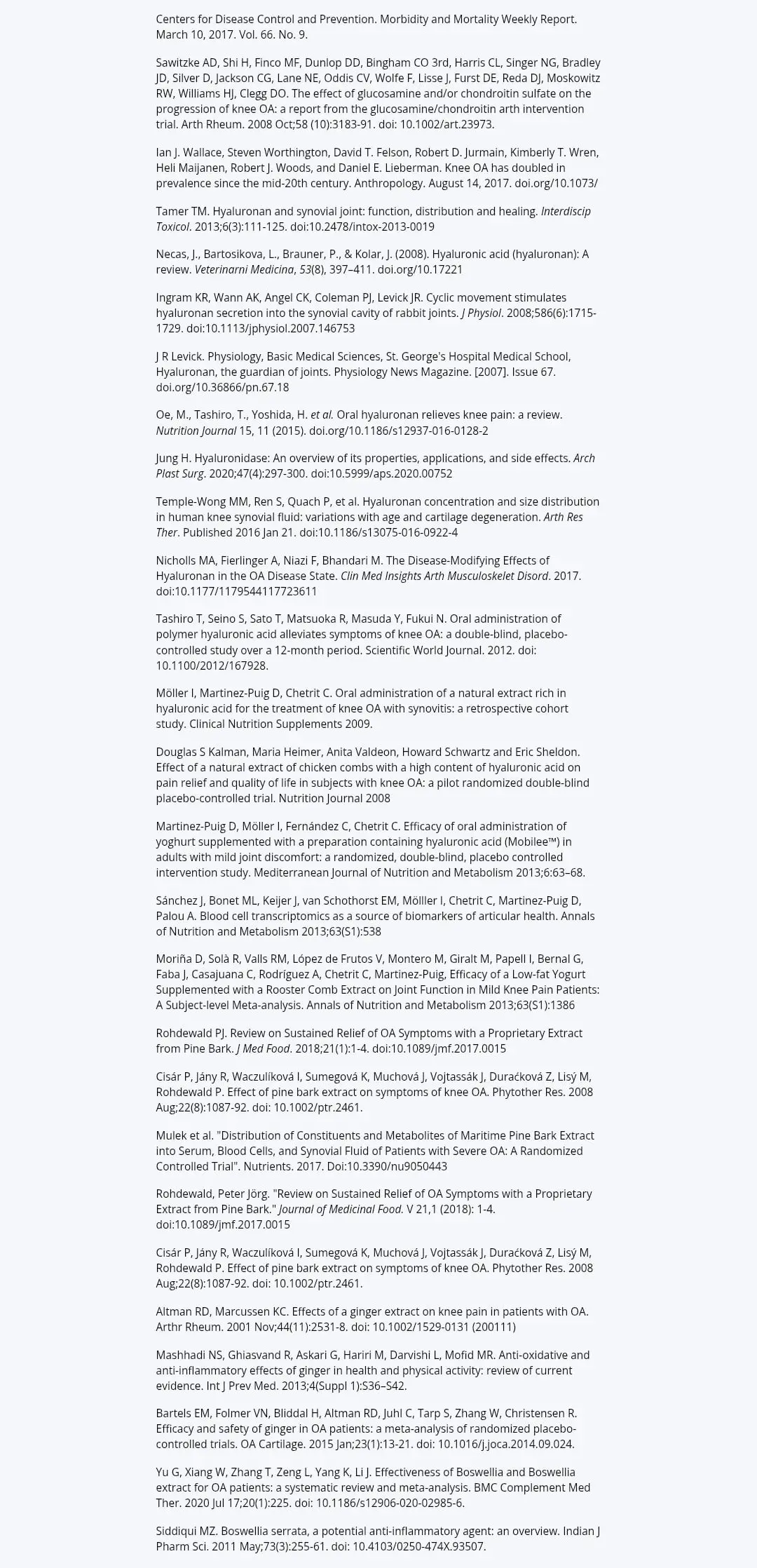 Joint genesis scientific references